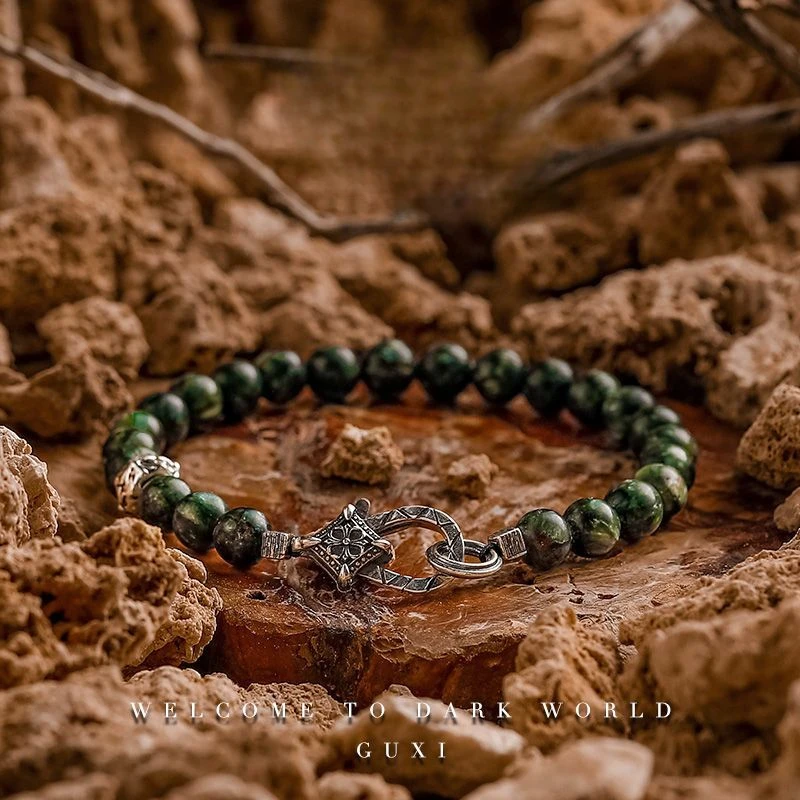 

UMQ Original Green Dragon Crystal Bracelet Men's High Sense Beads Niche for Boyfriend Birthday Gift Jewelry