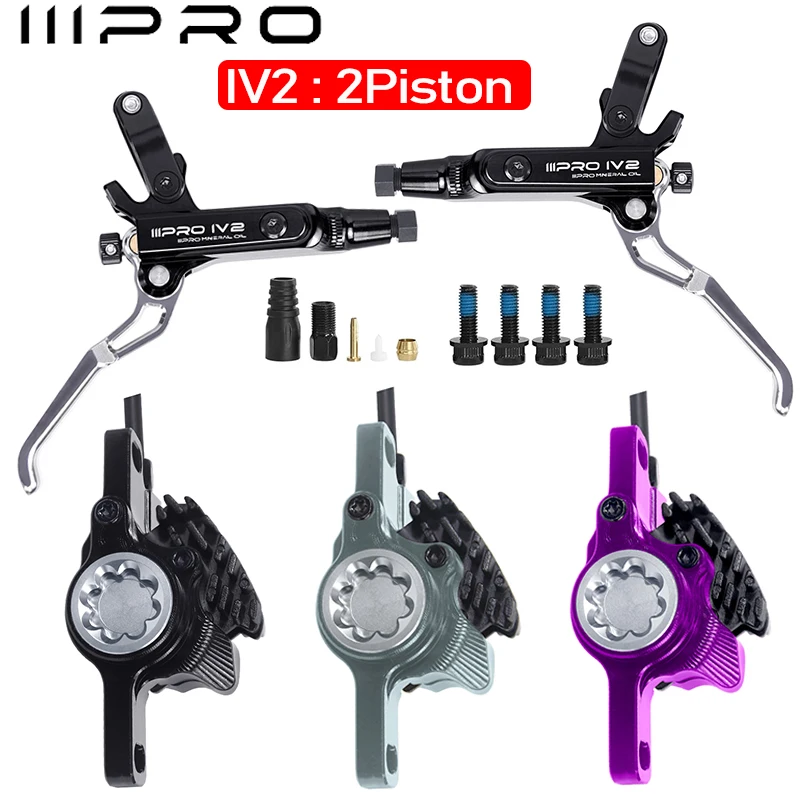 

IIIPRO 2 Piston Bicycle Hydraulic Disc Brake Set Road Mountain Bike Hydraulic Brakes MTB Bike Brake Caliper/Lever for SHIMANO