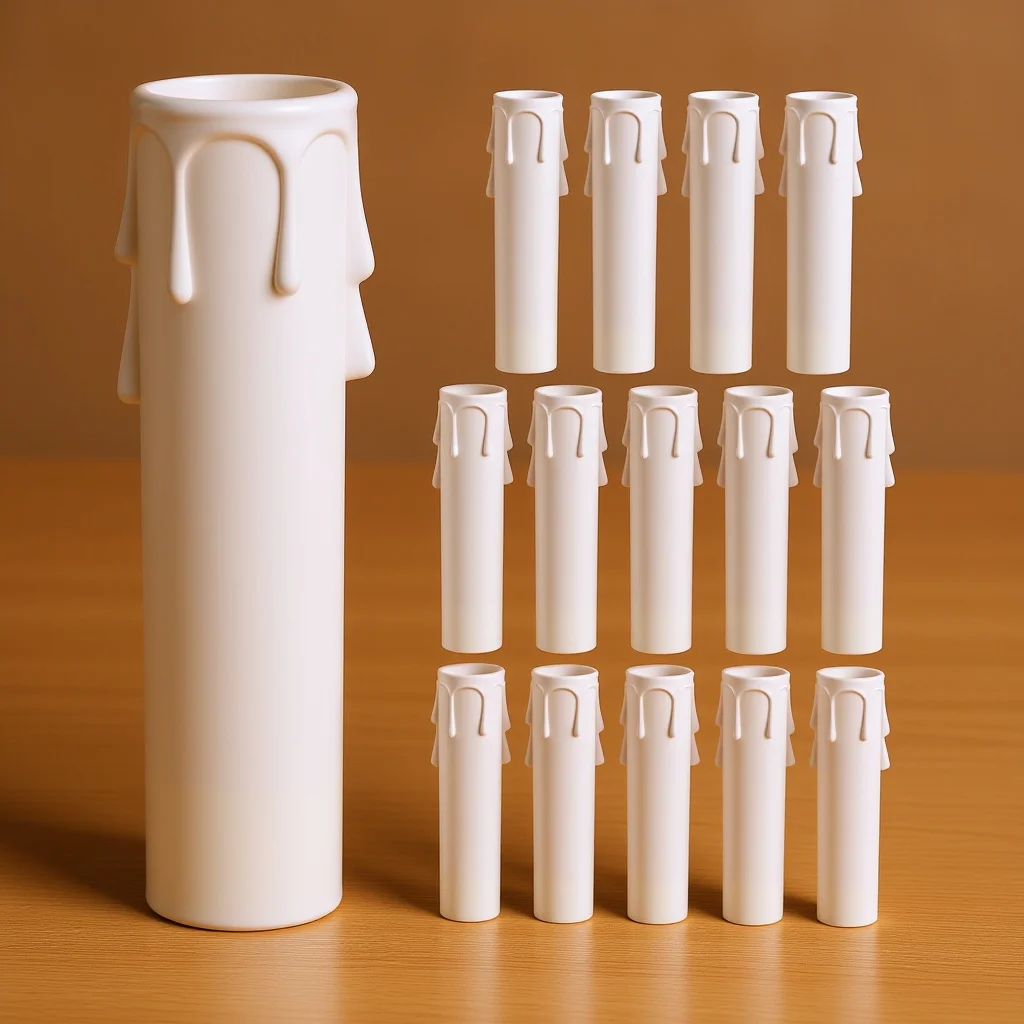 15pcs Socket Tubes For Chandelier Plastic Covers Drip Protectors Lamp Replacement Sleeves Chandelier Parts