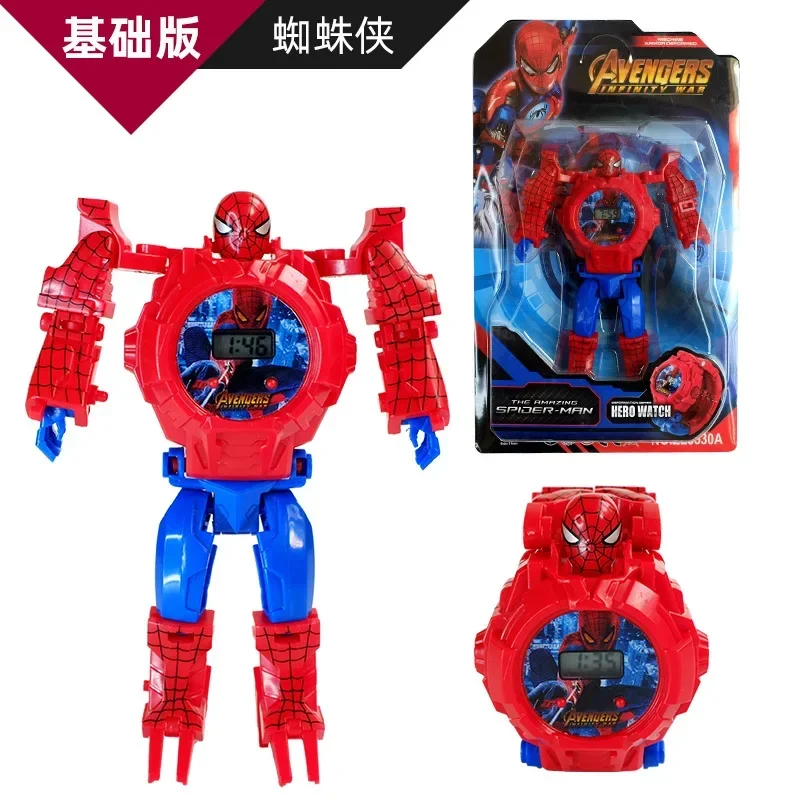 Disney Spiderman Frozen Children\'s Watch Action Figures For Kids Marvel Ironman Superhero Watch Anime Figures Boys Girls Gift