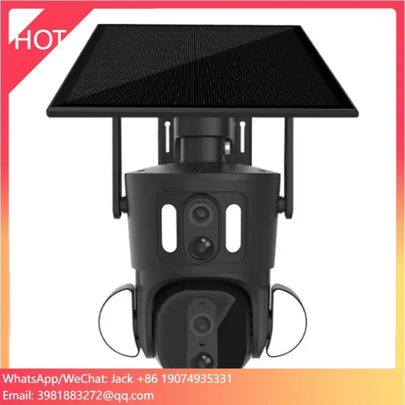 Ubox OEM منخفضة الطاقة 4K 4MP اللاسلكية تعمل بالطاقة الشمسية نظام كاميرا CCTV في الهواء الطلق مقاوم للماء 4G بطاقة Sim شبكة PTZ كاميرا مزدوجة العدسة