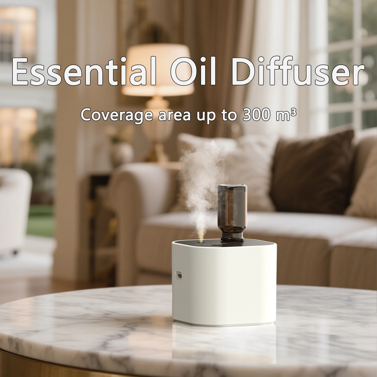 Portable Aroma Diffuser, USB Rechargeable Air Freshener for Home/Office/Bedroom, Essential Oil Diffuser with Automatic Timer