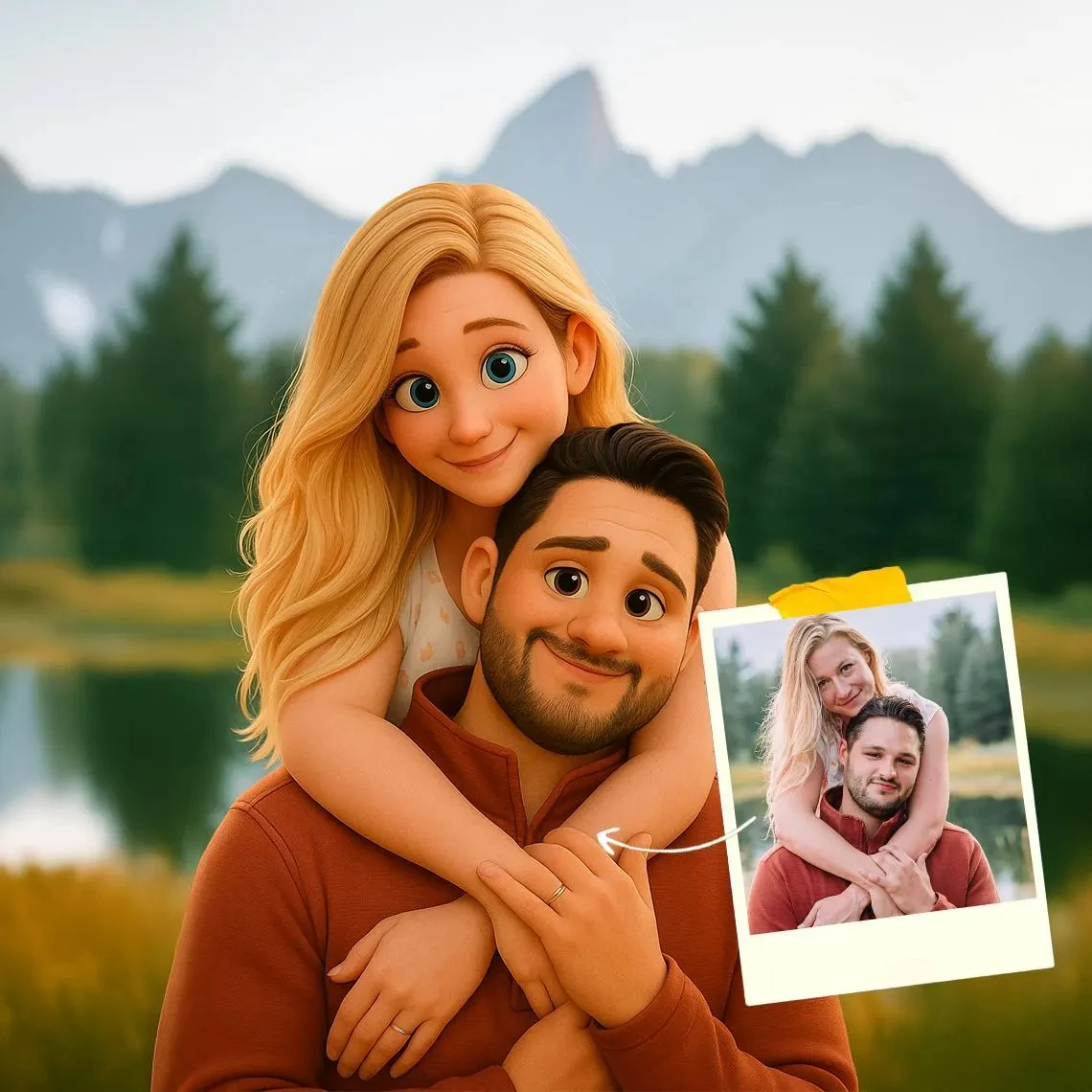 Impresiones en Lienzo con Estilo Animado, Retratos, Parejas, Familias, Pósters de Arte Mural con Animales, Ideales para Decoración del Hogar en Aniversarios