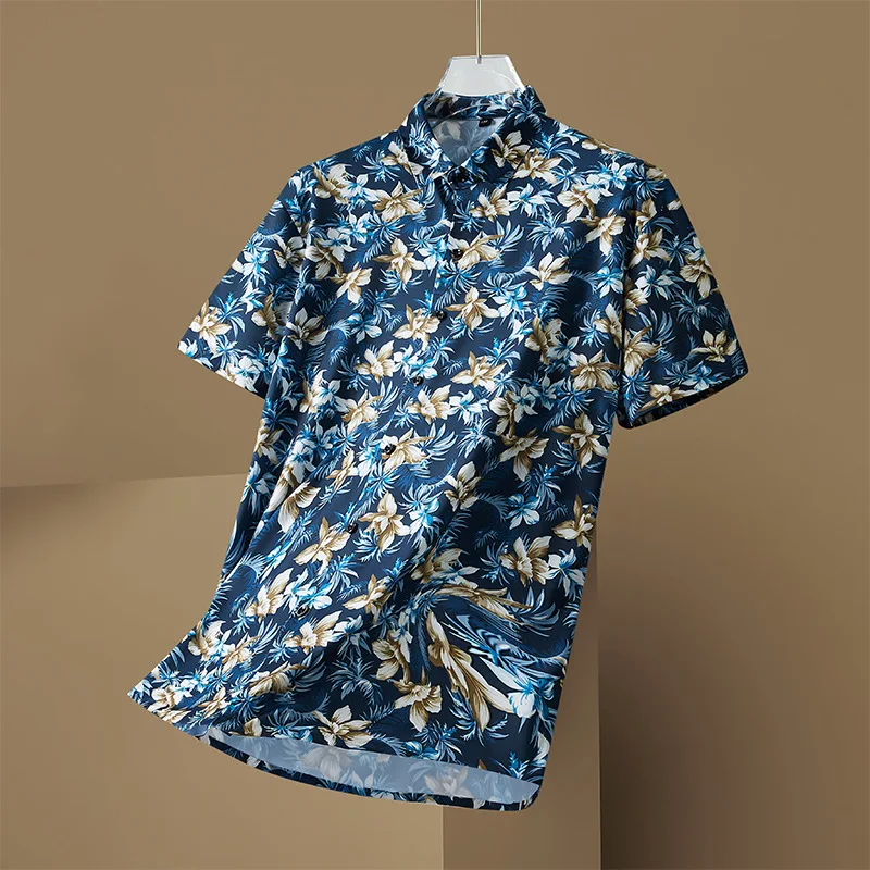 12XL 7XL 6XL Plus Size Men's Shirts Comfortable Loose Casual Oversize Hawaiian Floral Short Sleeve Summer Beach Shirt