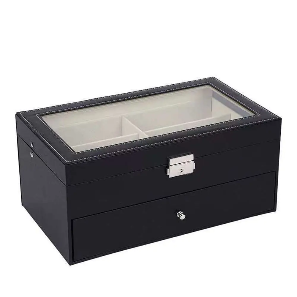 

Компактный портативный футляр-органайзер из ПУ для ювелирных изделий, очков и солнцезащитных очков, с отделениями для хранения