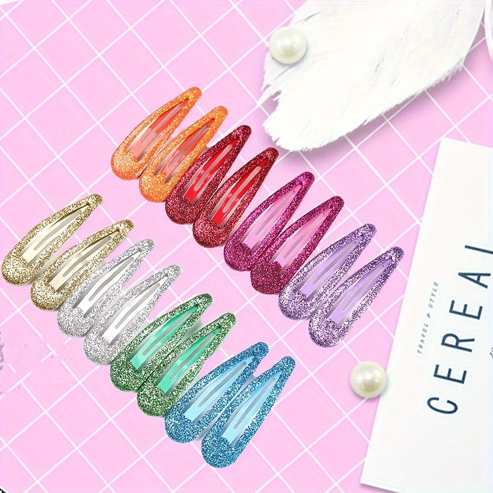 Épingles à cheveux à paillettes colorées pour filles, pinces à frange goutte d\'eau, pinces à cheveux longues, accessoires de cosplay bricolage,