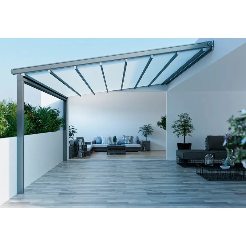 Motorized Retractable Awning Terrace Sliding  Retractable Roof  Shading Pergola