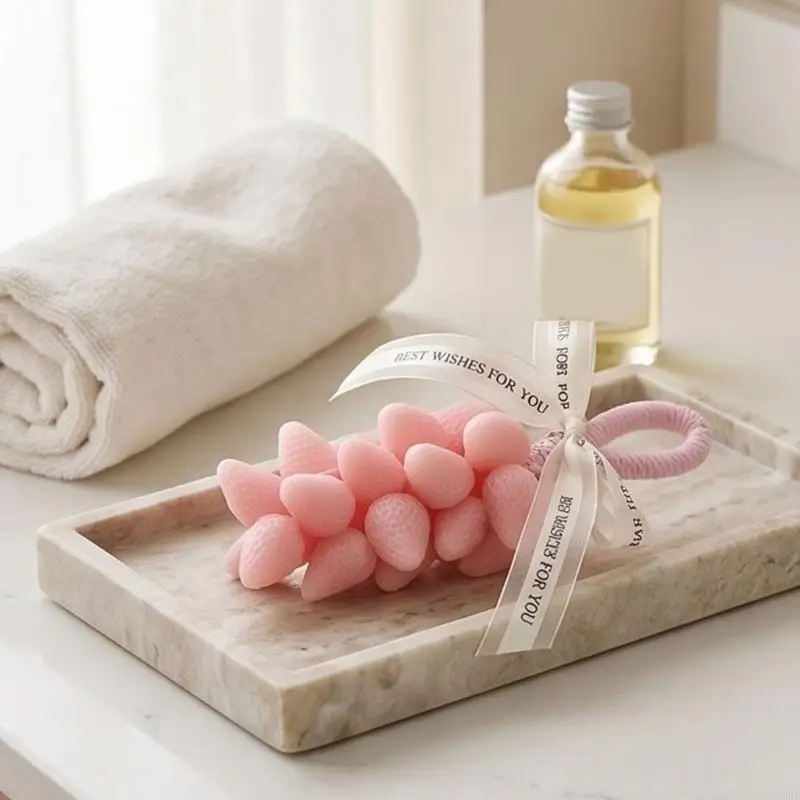 1Set Strawberry Grape Design Floral Fragrant Essential Oil Soap Bars Moisturizing And Deep Cleansing For All Skin Type