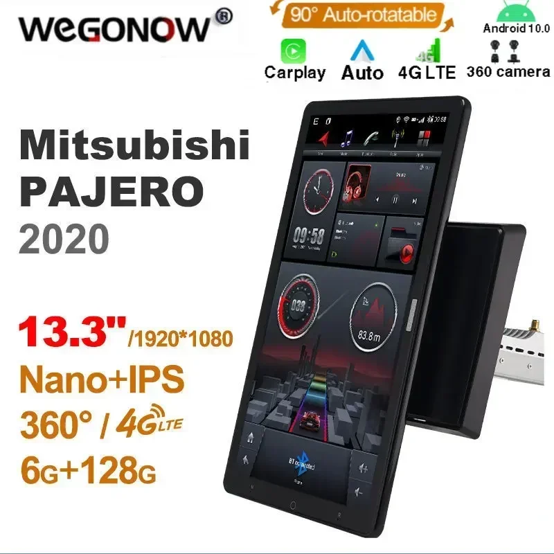 Auto Rotatable 1920*1080 13.3'' Ownice Android10.0 Car Multimedia for Mitsubishi PAJERO 2020 Car Auto Radio 1din Audio Video