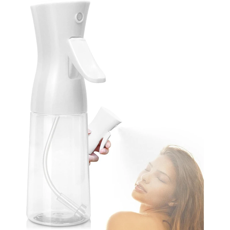 200ML Continuous High Pressure Mist Spray Bottle Portable Black White Refill Vial for Beauty Toner Alcohol Disinfection Use