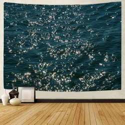 Sparkling Sea Tapestry Landscape Wall Hanging Cloth Bedroom Wall Decoration Room Decoration Outdoor Picnic Mat Beach Sheets