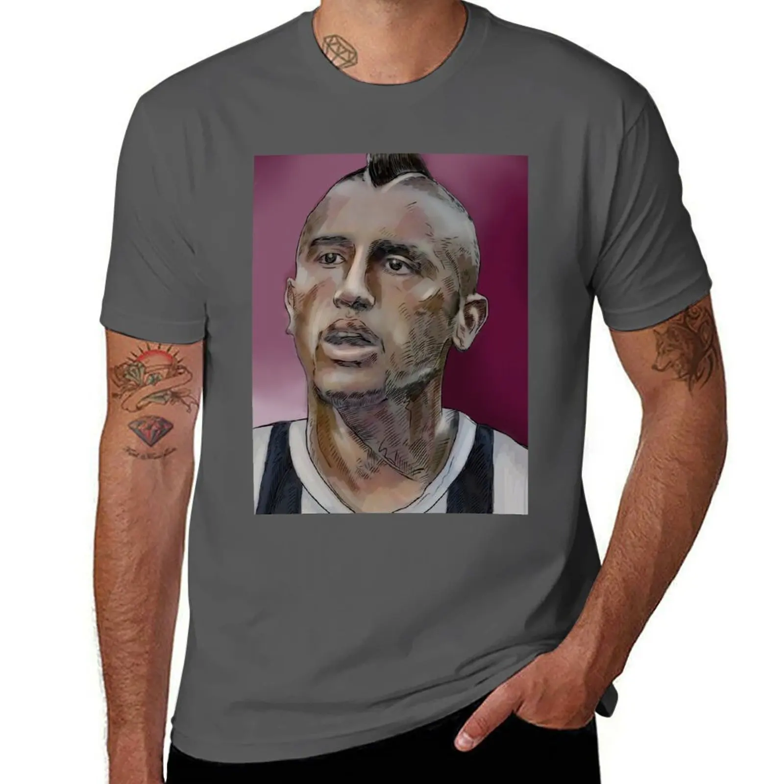 Футболка Arturo Vidal, легкая футболка для тренировок в тренажерном зале Футболка Arturo Vidal, легкая футболка для тренировок в тренажерном зале