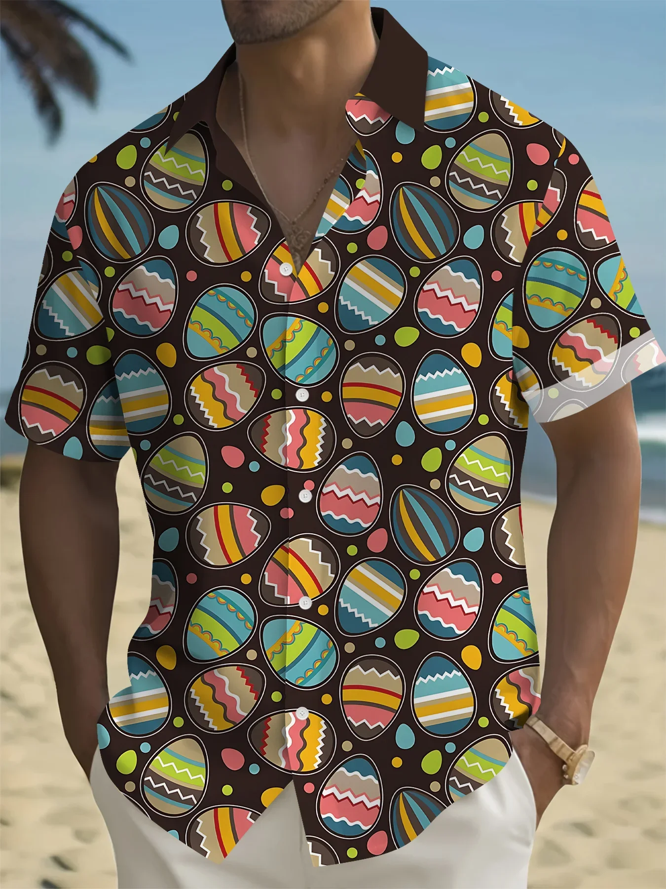 Summer High Street Graphic Hawaiian Shirt For Men Fashion Beach Print Short Sleeve Casual Lightweight Tops