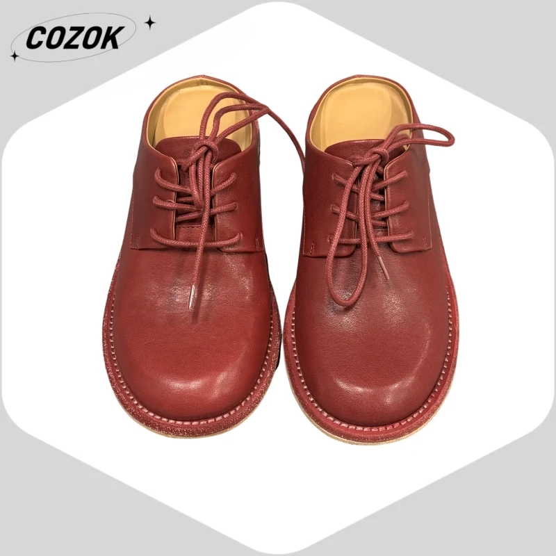 25 Hot-Selling New Products High Street Style Leather Non-Slip Casual Shoes Genuine Leather Shoes Simple Niche Beautiful