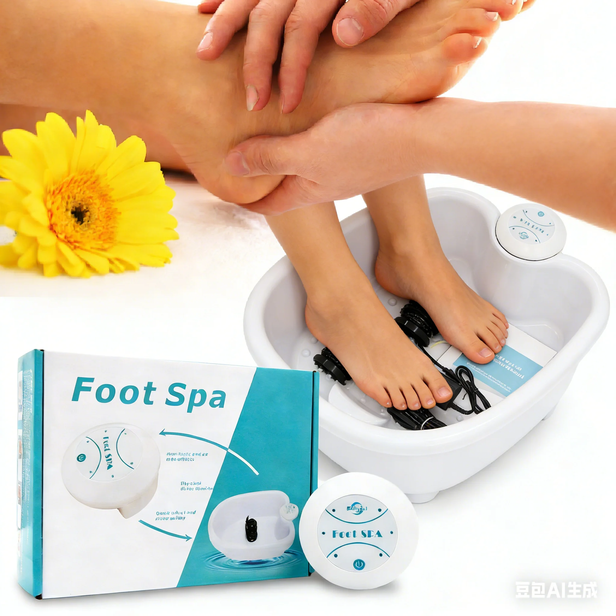 Electric Mini Foot Spa Bath Massager Detox Ion Therapy Machine Vibrating Whirlpool FootBath Cleanse FootCare Health Aqua Arrays