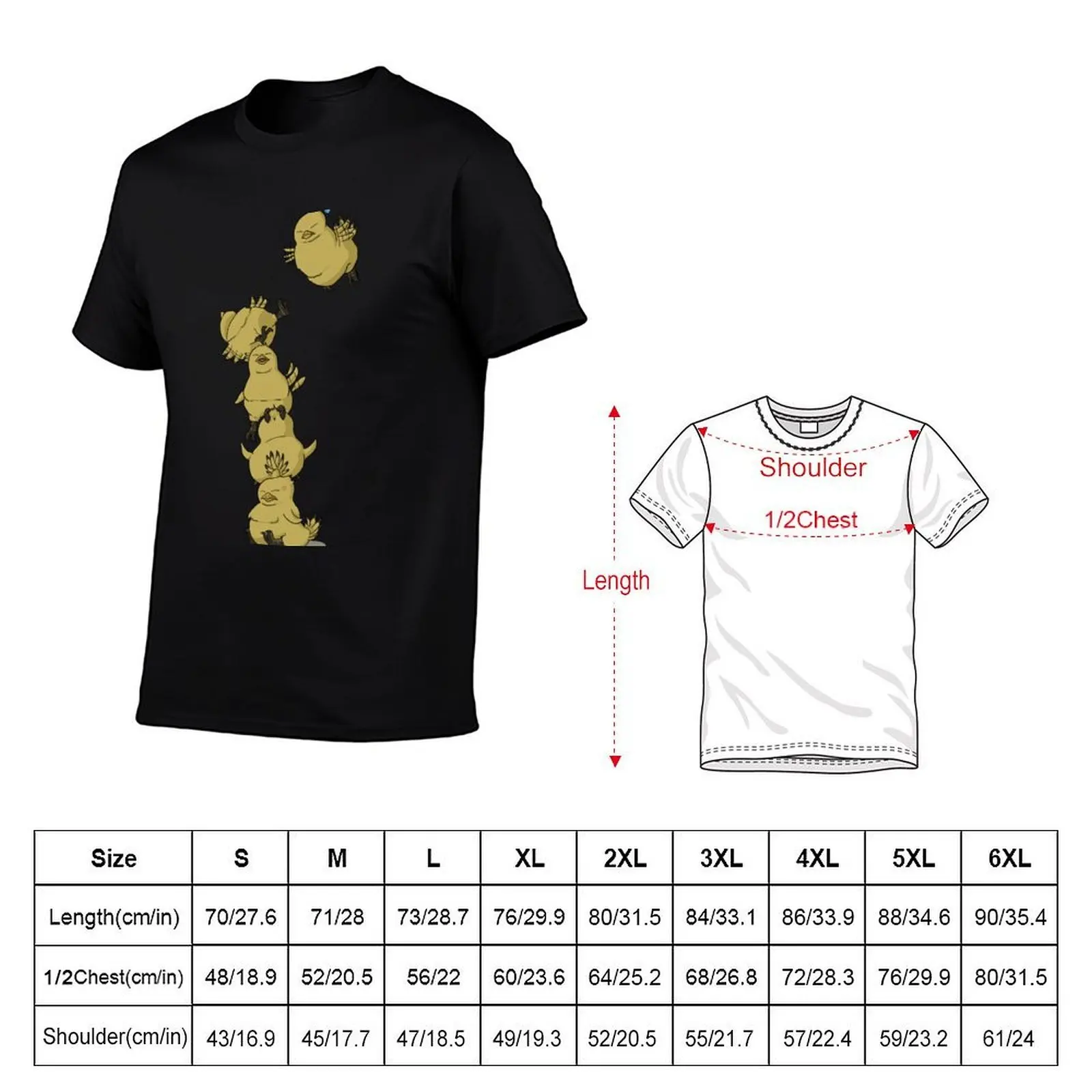 Fat chocobo tower T-Shirt oversized graphic tee cheap stuff t shirt for men