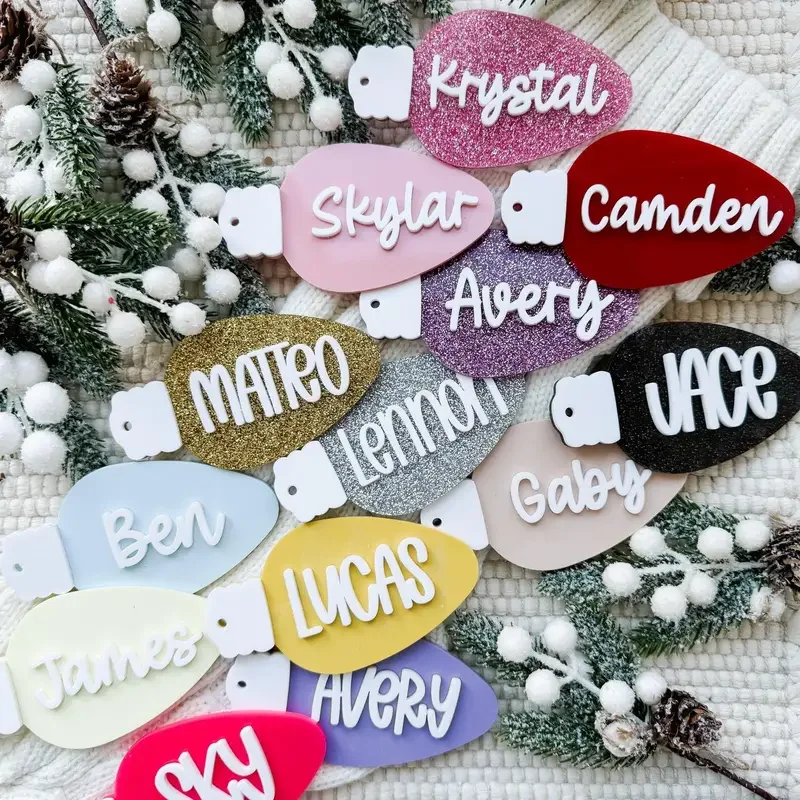 

Custom Acrylic Name Tag Keychain DIY Letter Pendant Ldeal for Birthday Thanksgiving and Christmas Gifts