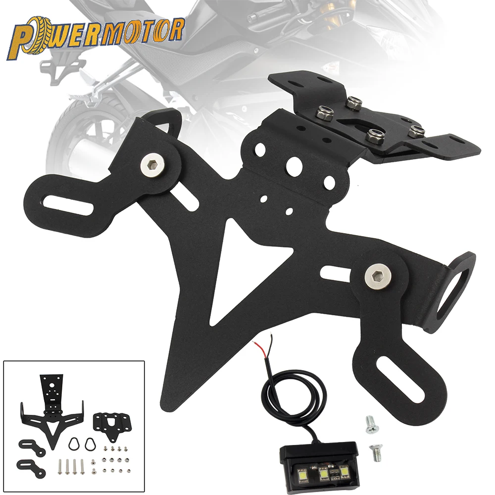 

Держатель номерного знака мотоцикла, хвостовой комплект, кронштейн со светодиодной подсветкой номерного знака для YAMAHA MT07 MT 07 FZ-07 2013 2024, аксессуары