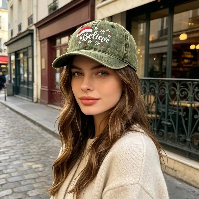 31BB Textured Holiday Baseball Cap with Soft-Finish Cotton Fabric Outdoor Hat