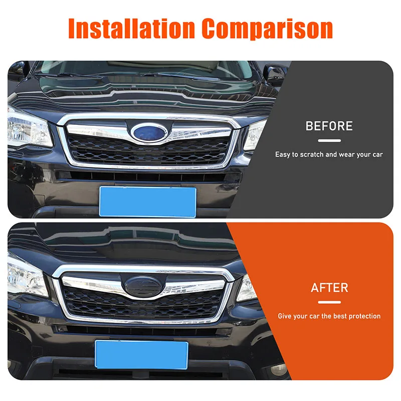 For Subaru Forester 2013-2018 ABS black Car front and rear logo decorative cover sticker car exterior protection accessories