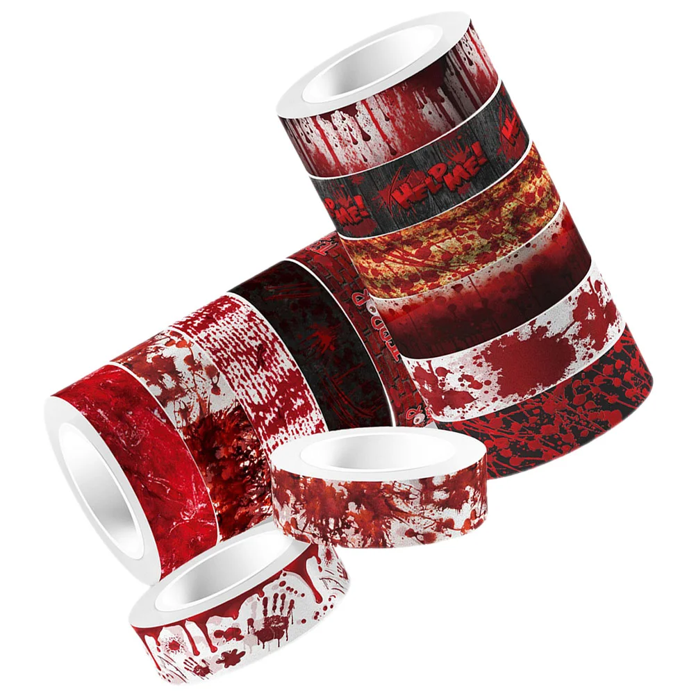 

12 ROLLS BLOODY HAND WASHI TAPE SCARY HOLIDAY DECORATION CRAFTS FOR JOURNALING ALBUM PHOTOBOOK DECORATION STICKER