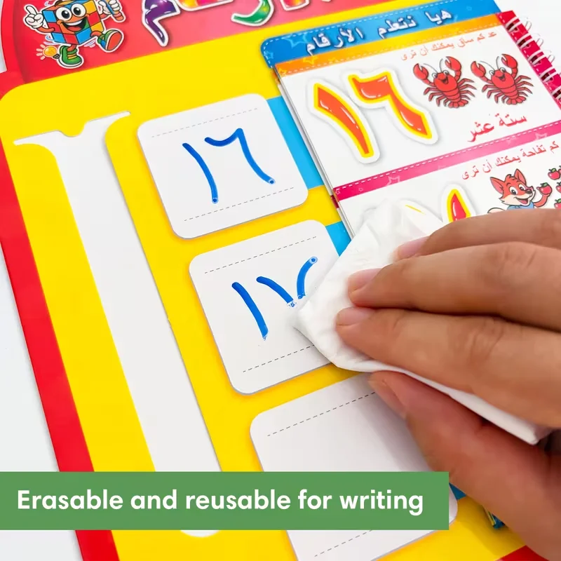 Reusable Arabic Numerals 1–30 Learning Workbook: Number Tracing, Counting Practice, Early Math Activities, Homeschool Supplies