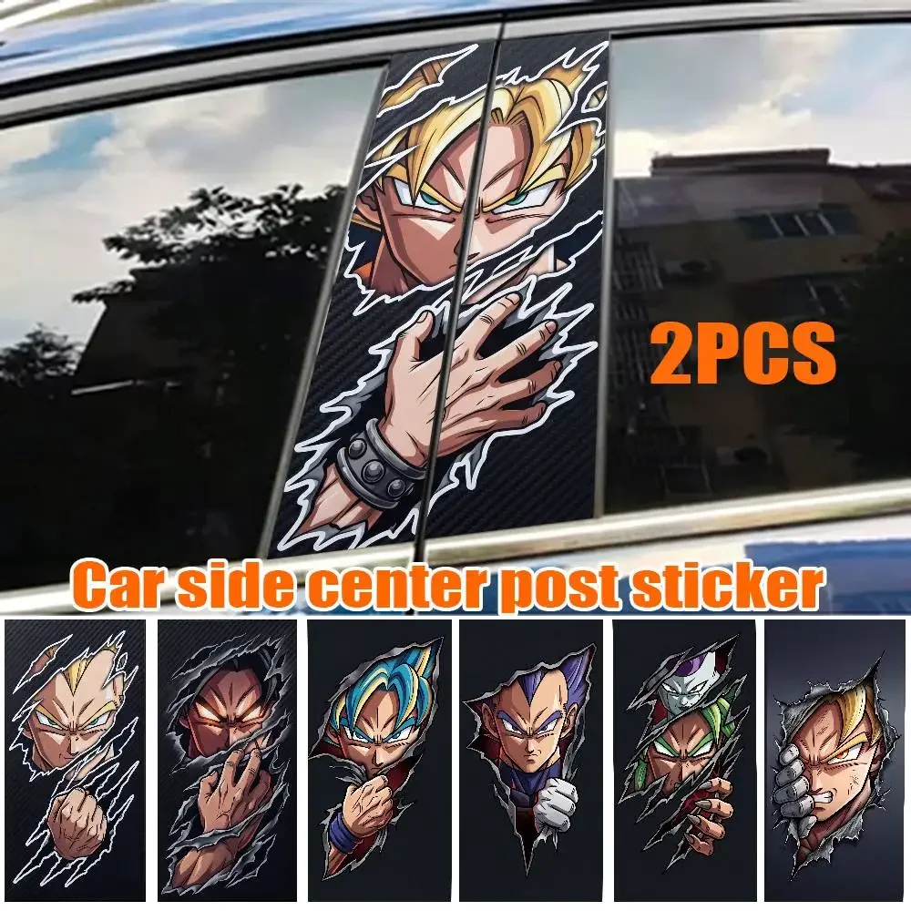 Pegatina para Auto DARONG BALL GOKU Vegeta, Decoración para Pilar B, Cubre Arañazos, Protector Solar, Vinilo, Accesorios