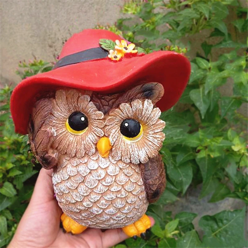 

Home Decoration Accessories American Country Style Ornaments Resin Owl Crafts Cute Animal Miniature Figurines Fairy Garden Decor