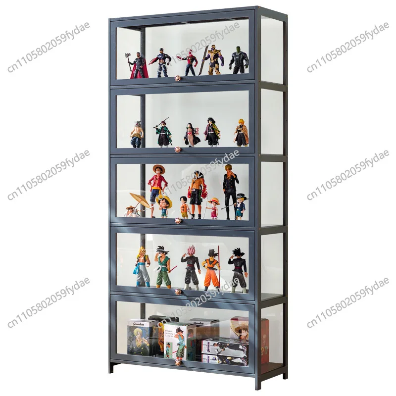 Figure Display Cabinet Imitation Glass Transparent Dust-proof Display Cabinet  Toys Acrylic Storage Box Bookcase Shelf