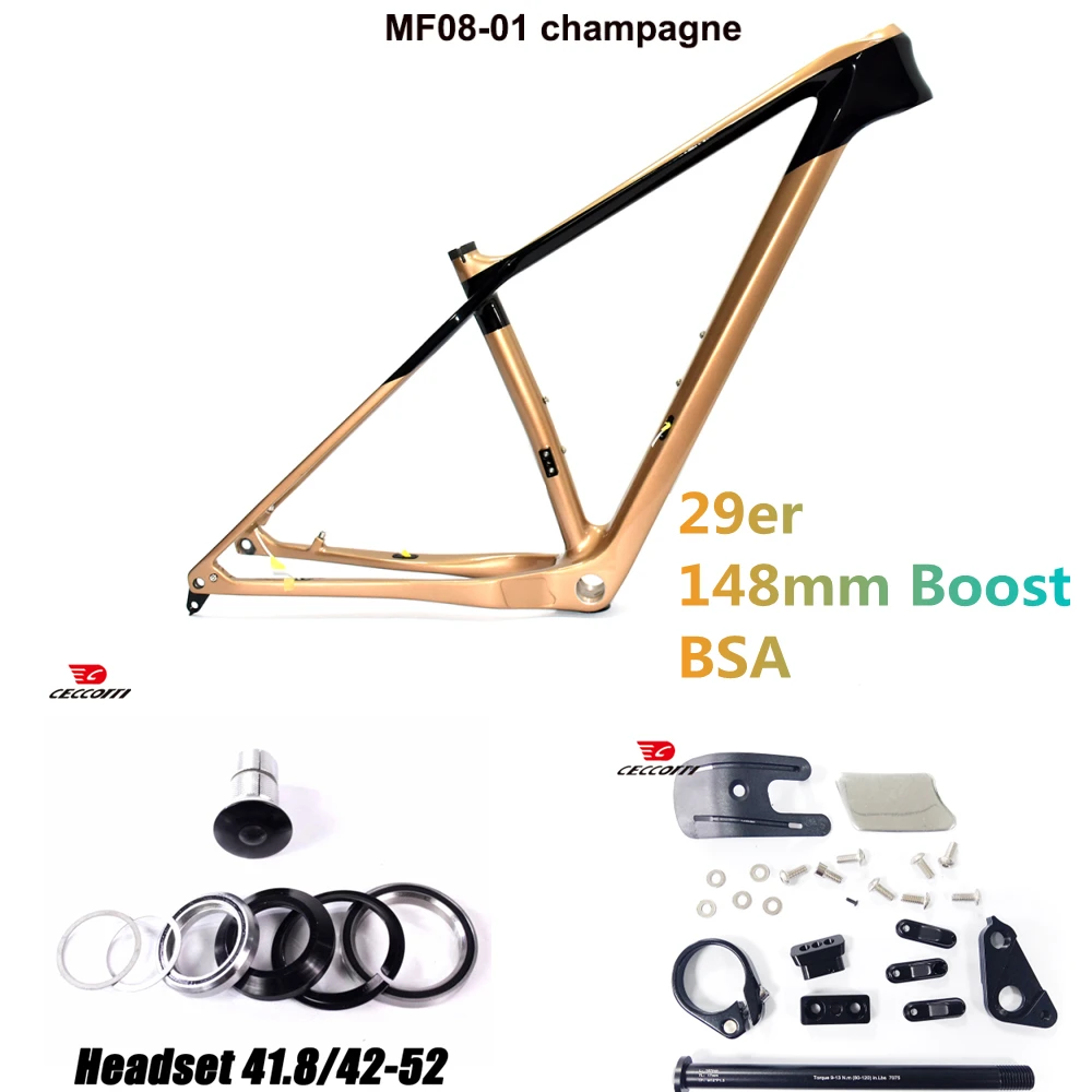 New Carbon Frame For Cycling Competition 148*12mm Boost BSA MTB Frame 31.6mm Seatpost T1000 Bike Frame 29er Mountain Bike Frame