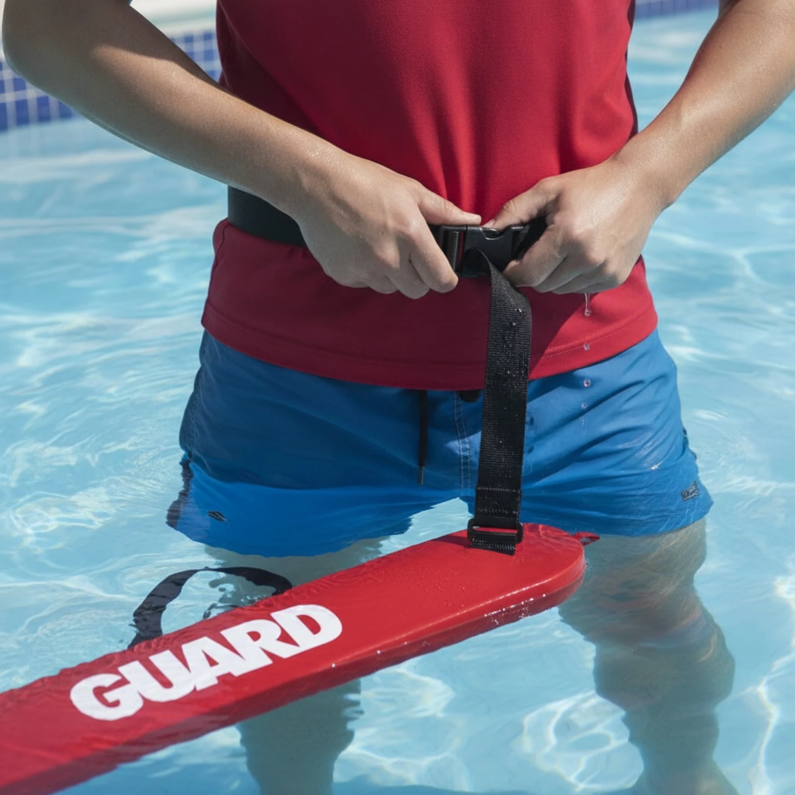 Rescue Buoyancy Device with Strap Adjustable Swimming Rescue Tube Lifeguard Buoyancy Device Moisture-Resistant Lifeguard Buoy