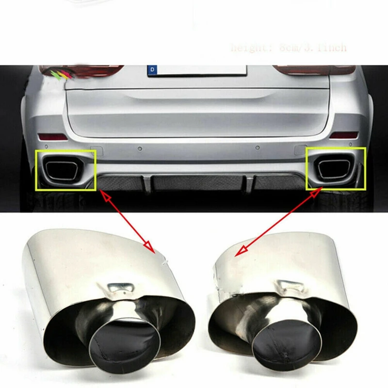 

For BMW X5 E70 E53 2000-2016 Car exhaust systems Tips Dual Tail pipe Cover Nozzle for muffler Car Styling Accessories