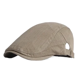 Brand Oohmy Cotton Newsboy Hats for Men Women Flat Cap Adjustable Breathable Irish Cabbie Ivy Driving Hat Fashion Vintage