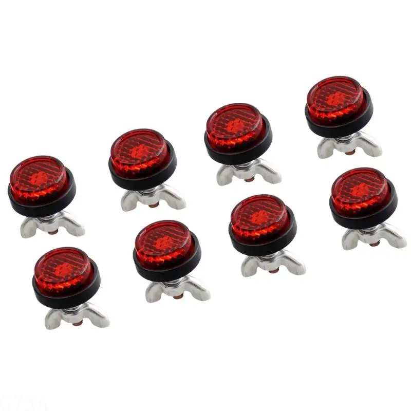 G7NA 4/8Pcs Motorcycle License Frame Bolts Round Reflective Design Plastic Metal Hardware Enhanced Visibility Solution