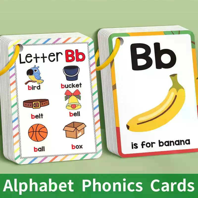 도전적인 교육용 게임, 156개의 A-Z 단어가 포함된 27개의 영어 단어 발음 학습 카드