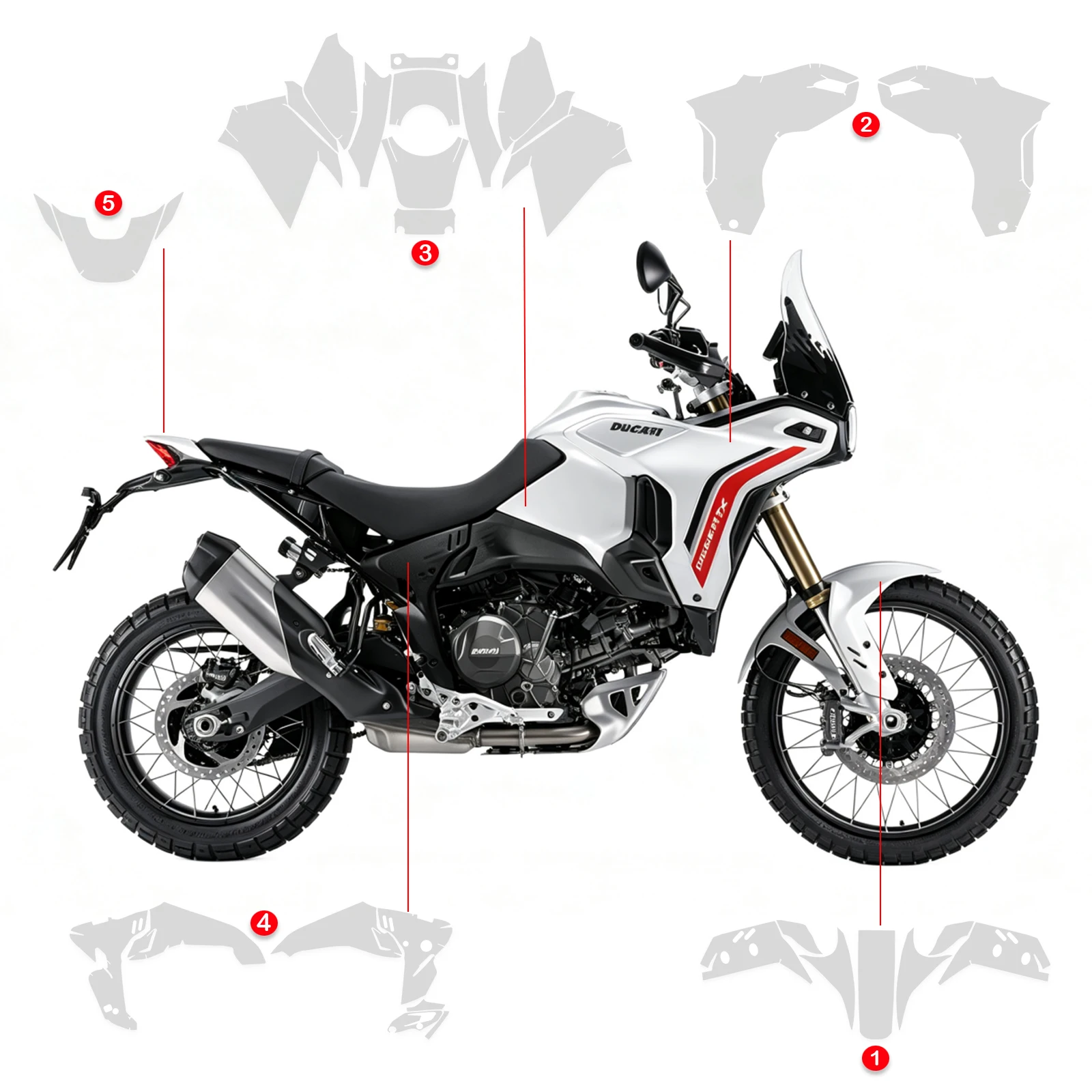 2026 DESERT X PPF For DUCATI DESERT X Motorcycle Paint Protection Film Real Material TPU Anti-scratch Film Fuel Tank Protection