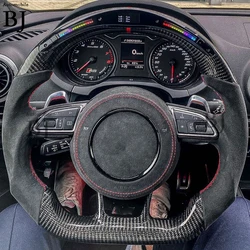 LED Steering Wheel Fit For Audi Rs3 Rs4 Rs5 Rs6 Rs7 S3 S4 S5 A3 A4 A5  Customized  Carbon Fiber Racing Steering Wheel