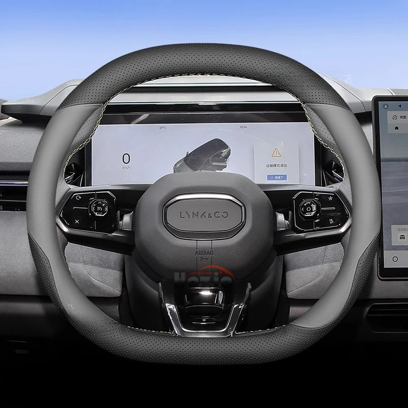 

Leather Car Steering Wheel Cover for LYNK&CO 01 02 Z20 06 09 08 Steering Covers Interior Accessories