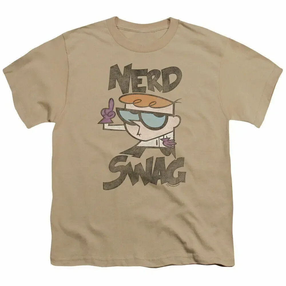 Dexters Laboratory Nerd Swag Kids Youth T Shirt Licensed Cartoon Tee Sand