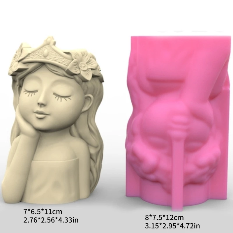 CrownGirls Pen Holder Pot Silicone Mold Succulent Planter Mold Decor Making Tool K3KF
