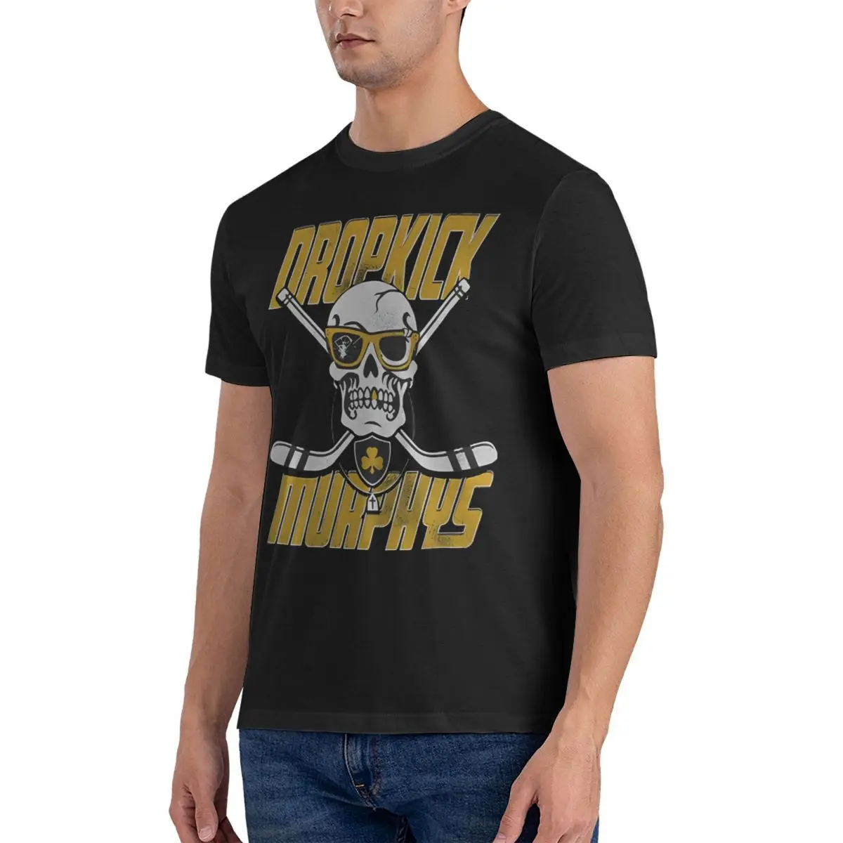 Men Band Rock T Shirt Dropkick Murphys Pure Cotton Clothes Casual Short Sleeve Crew Neck Tees Printed T-Shirts tops fugees