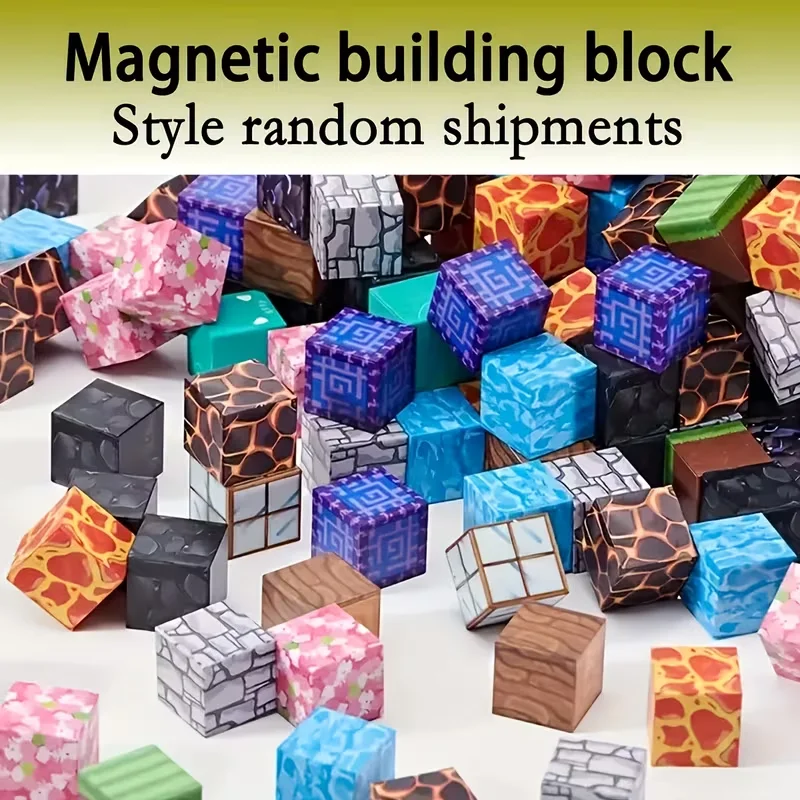 Magnetic Building Block Bricks Random Mine World Stacking Model Set Assembly Creative Educational Toys For Boy Kid Birthday Gift