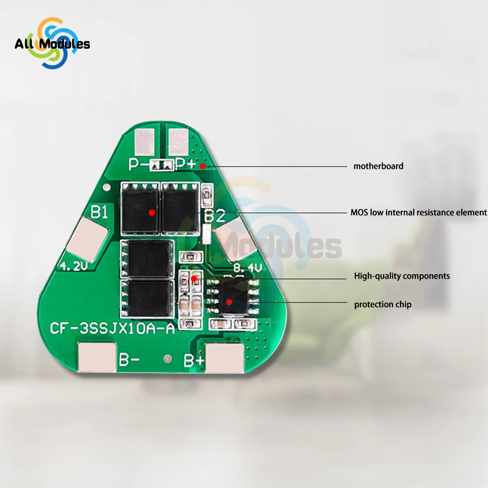 3S 12.6V 12A Lithium Battery Module Overcharge Over-discharge Protect 3 Cell Pack 18650 Li-ion BMS PCM PCB Protection Board