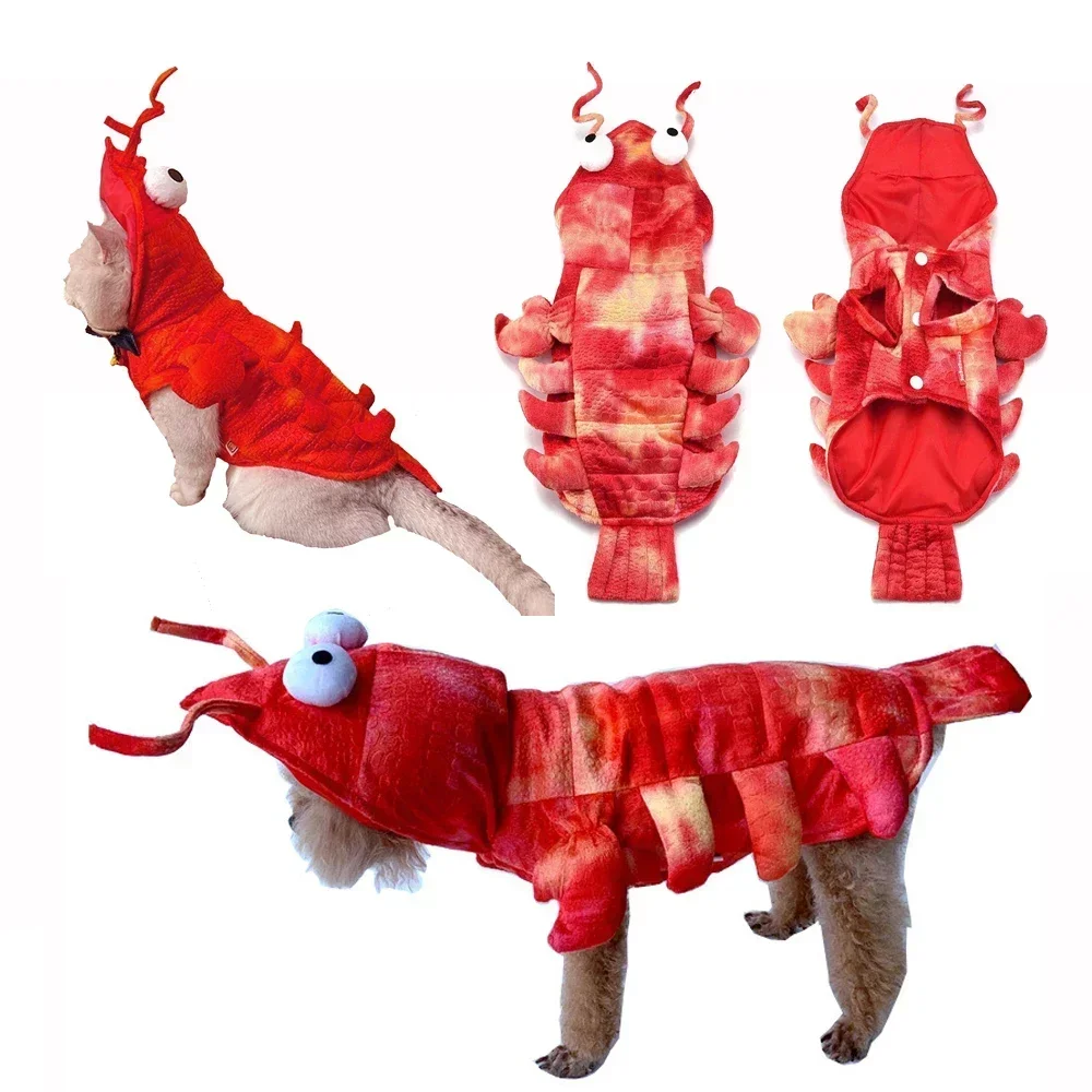 

Halloween Dog Lobster Costume Clothes Pet Halloween Cosplay Dress Puppy Dog Cat Hoodie Warm Outfits Clothes Disfraz Halloween