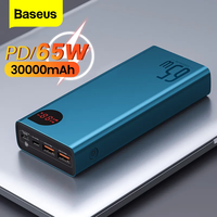 Baseus PD 65W Power Bank 30000mAh Fast Charging External Battery Portable Charger 20000mAh PowerBank For iPhone Xiaomi MacBook