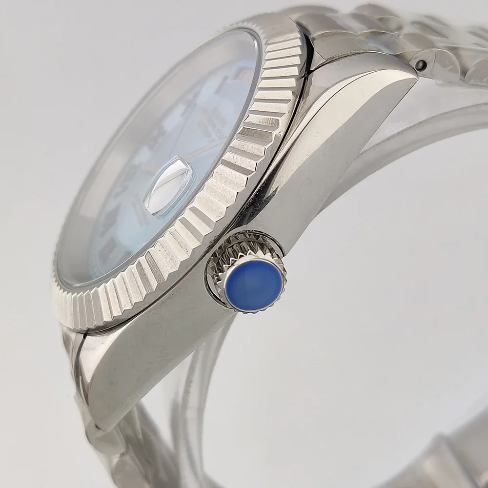 Zegarki męskie 36/39mm MIYOTA8285 automatyczne mechaniczne srebrne zegarki ze stali nierdzewnej szafirowe szkło wodoszczelne zegarek męski