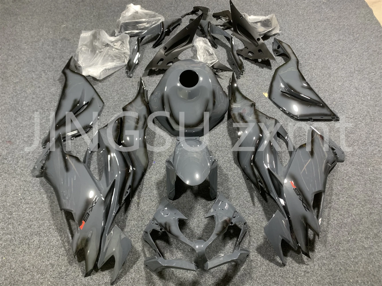 Kit de carenado negro y gris para motocicleta, carcasa para moto Kawasaki ZX-6R, 2019, 2020, 2021, 636-6R, 19, 20, 21 años