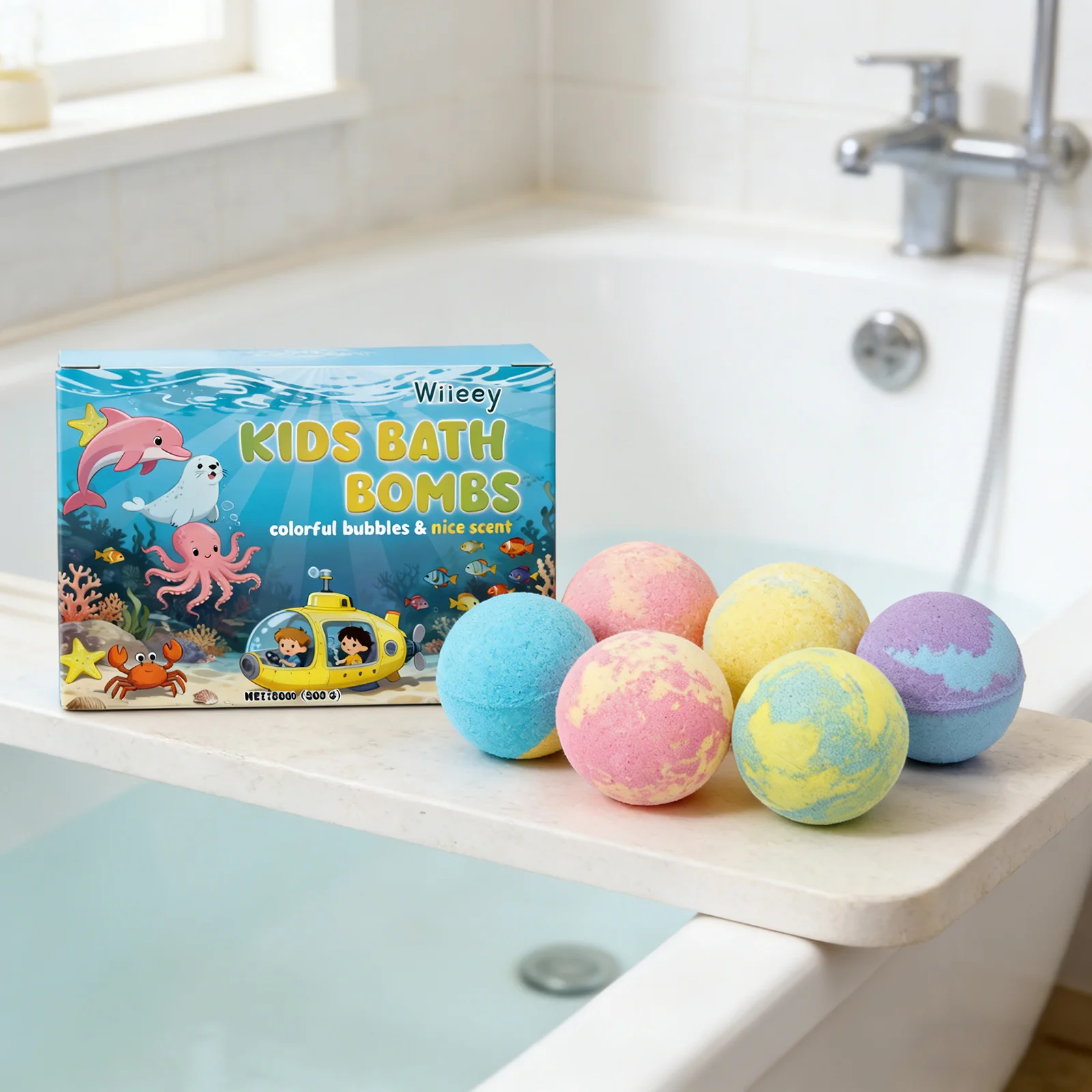 Wiieey Bath Balls for Kids Gentle Skin Cleansing Deep Hydration Calming Scent Infusion Rich Bubble Soothing Bath Bombs 180g image 5