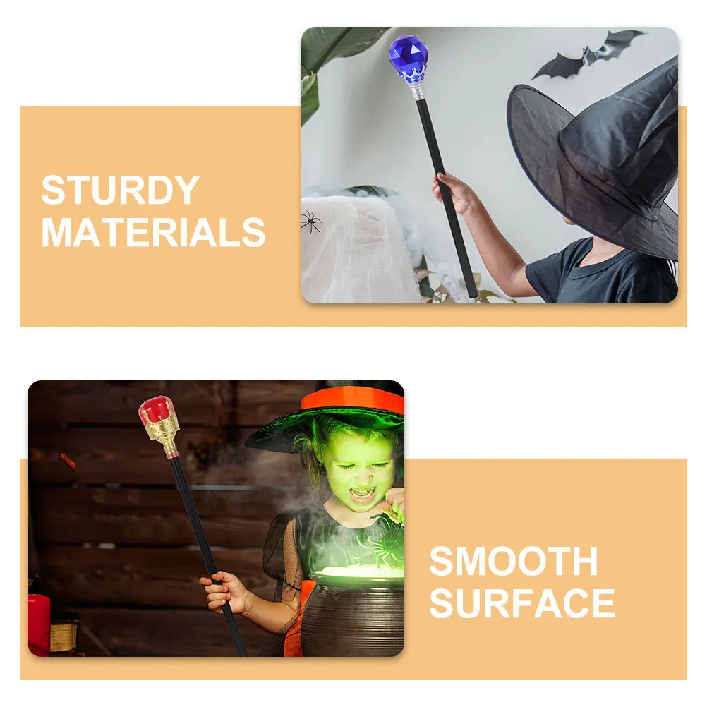 

2Pcs Halloween King Wand Cosplay Cane Prop Role Play Royal King Walking Stick Halloween Party Decoration Decorative Cane