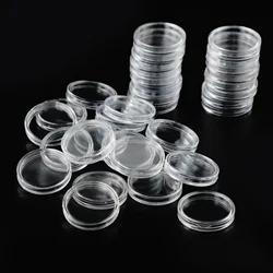 100 Pcs 26mm Clear Round Plastic Coin Holder Containers Storage Boxes Case Coin Container Capsule Container Storage Box